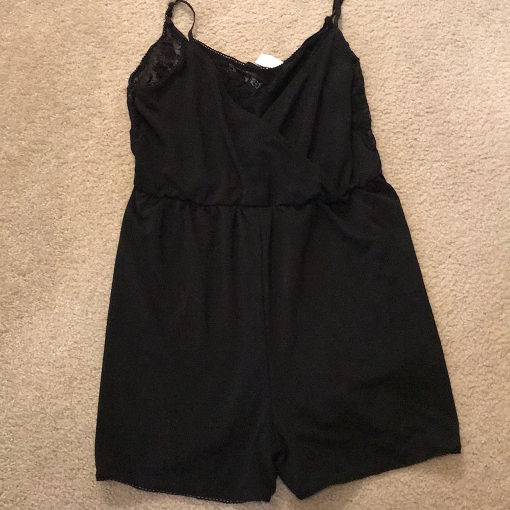 Black lace romper